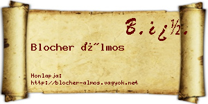 Blocher Álmos névjegykártya
